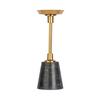 Kerzenständer Fayya Schwarz/ Goldfarben - Goldfarben/Schwarz, Trend, Stein/Metall (10/30/10cm) - Kayoom