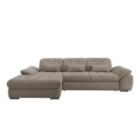 Ecksofa Mit Bettkasten Rigatti Graubraun S: 184x314cm - Graubraun/Schwarz, MODERN, Textil (184/314cm) - Livetastic