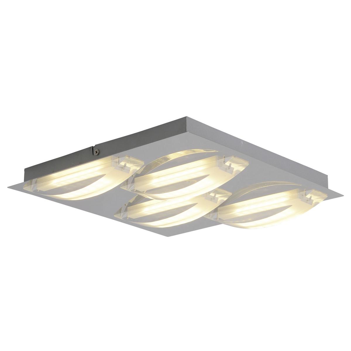 Led-deckenleuchte Chur L: 30 Cm Quadratisch - Chromfarben, Basics, Kunststoff/Metall (30/5cm) - Näve