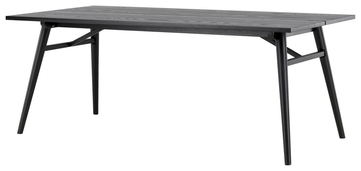 ESSTISCH SLEEK - Schwarz, Design, Holzwerkstoff/Metall (195/95/75cm) - Livetastic