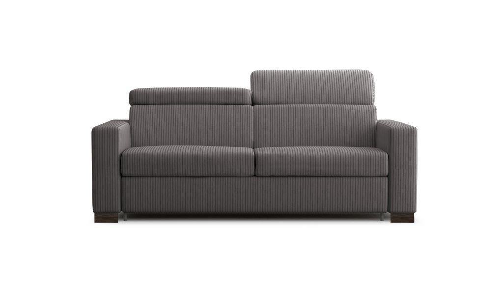 Rozkladacia pohovka BARI, sivá, menčester, s lôžkom - sivá, Basics, drevo (200/80-98/101cm)