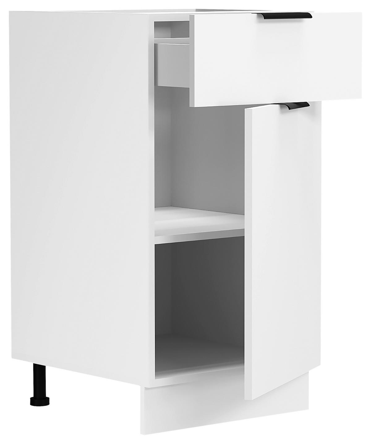 Küchenunterschrank Fasola Weiß B: 40 Cm - Weiß, Trend, Holzwerkstoff (40/82/46cm) - MID.YOU