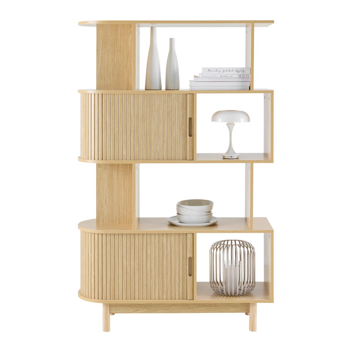 REGÁL SKANDY -EXKLUSIV- - prírodná farba, Modern, drevo/kompozitné drevo (100/156/35cm) - Mömax