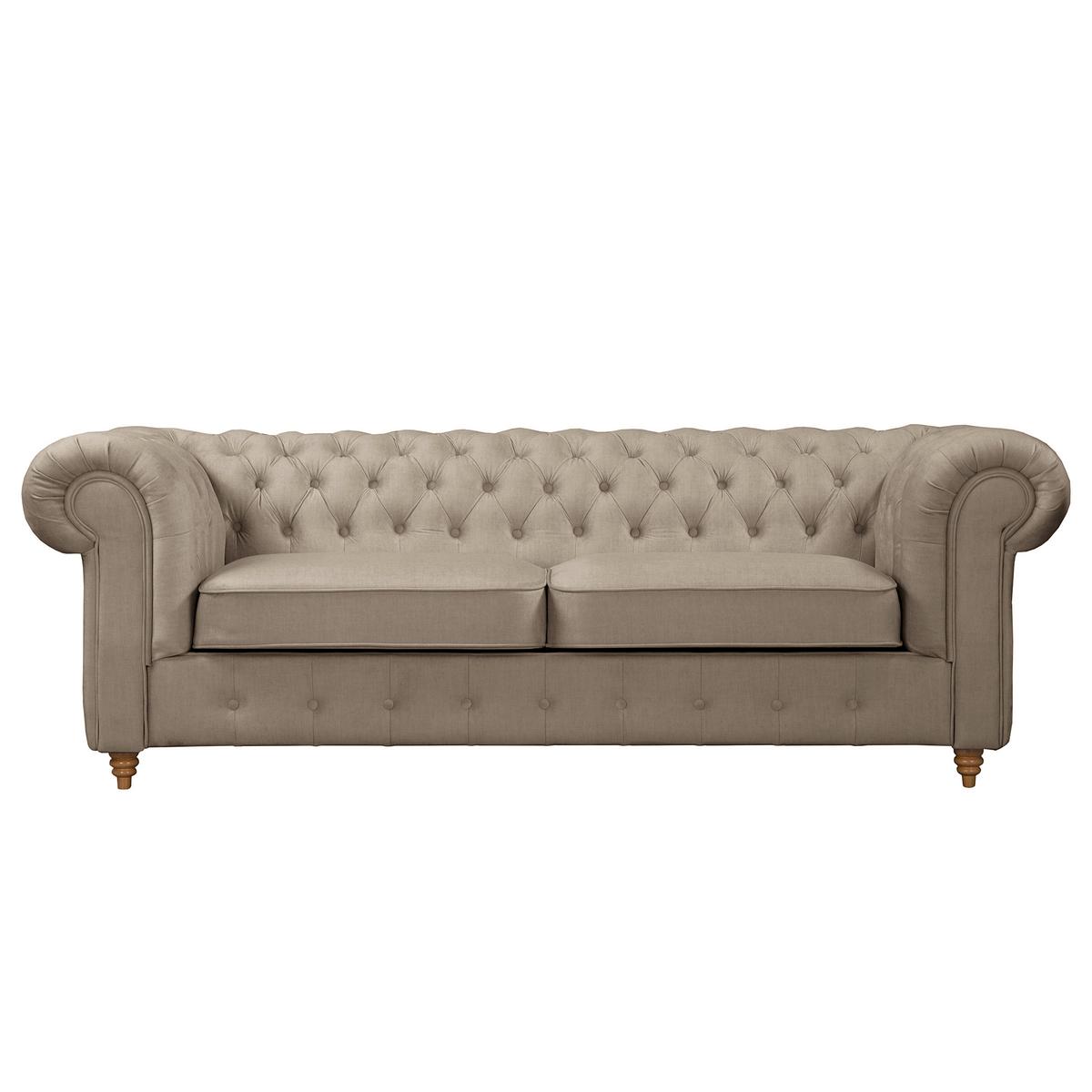 Schlafsofa Laura Taupe, B: 218cm - Taupe/Braun, Design, Textil (218/74/91cm) - P & B