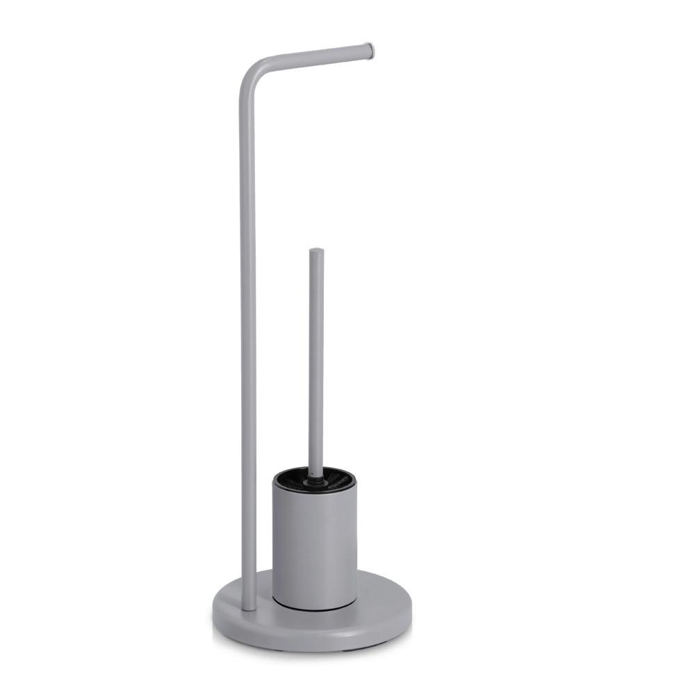 WC-Bürstengarnitur Kunststoff/Metall - Grau, Basics, Kunststoff/Metall (22/22/63cm) - Zeller Present