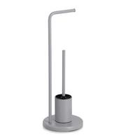 WC-Bürstengarnitur Kunststoff/Metall - Grau, Basics, Kunststoff/Metall (22/22/63cm) - Zeller Present