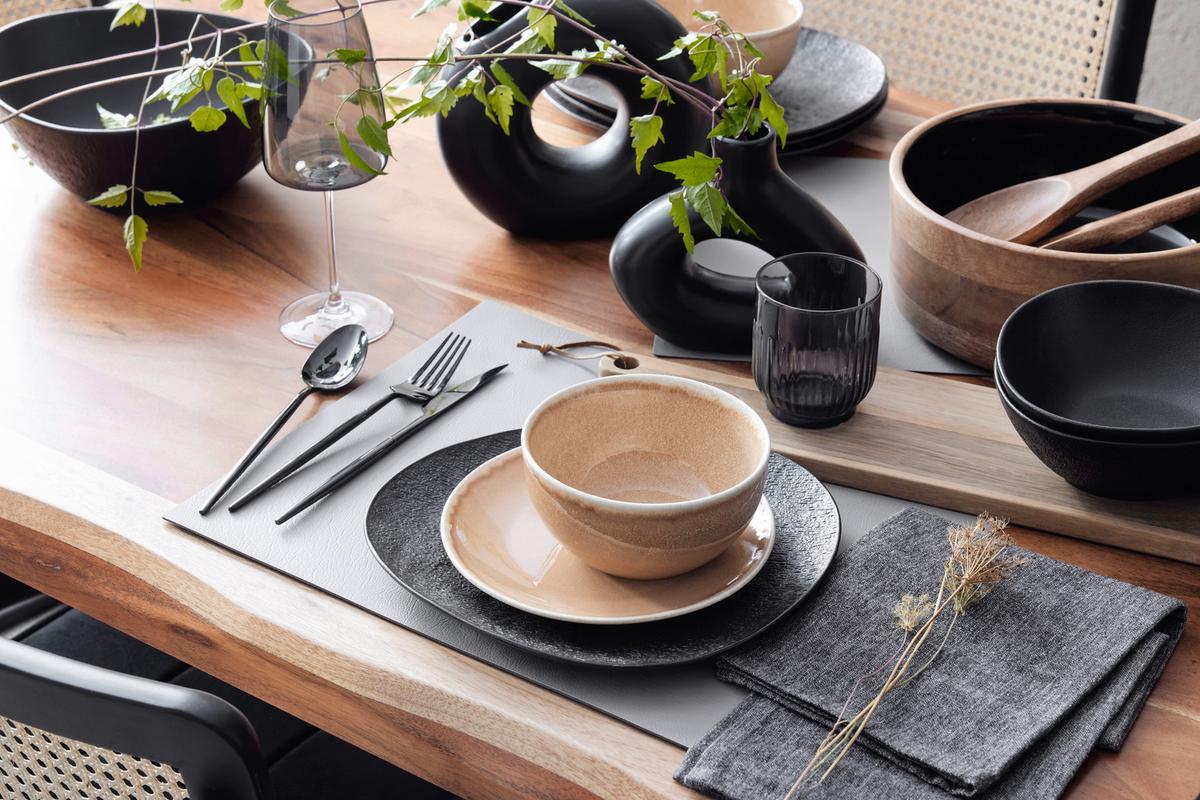Kombinovaná souprava Schelly, 18dílný pro 4 osoby - hnědá, Moderní, keramika (28/25/28cm) - Modern Living
