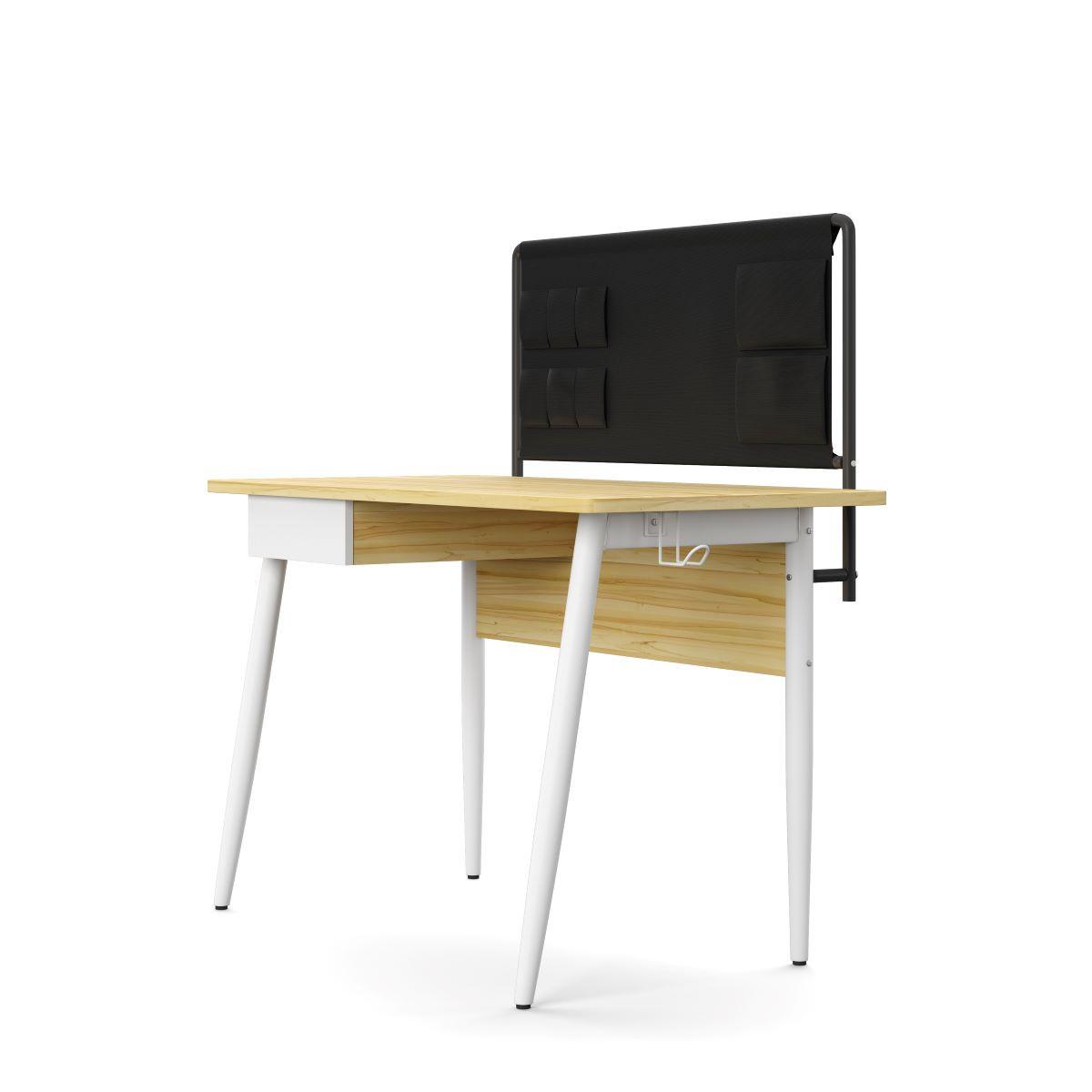 Schreibtisch Freemont Weiß Eichefarben L: 120 cm - Eichefarben/Weiß, Design, Holzwerkstoff/Metall (120/76/60cm) - MID.YOU