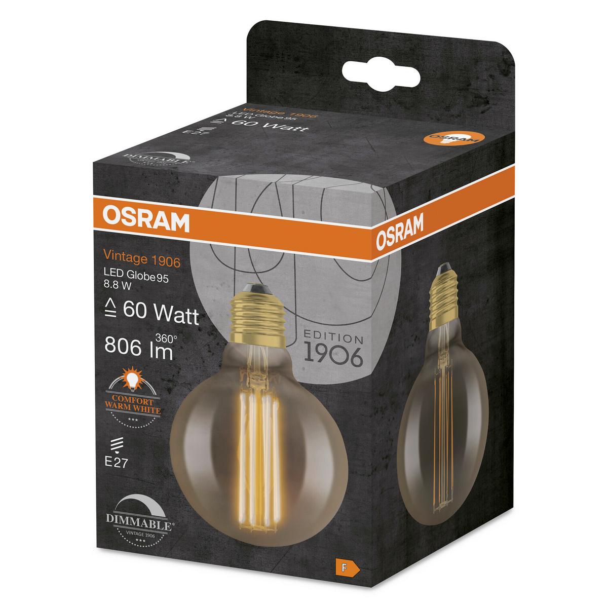 LED-Leuchtmittel Vintage 1906 Led Dim60 8.8w/22 - Goldfarben, Basics, Glas (9,5/13,8cm) - Ledvance