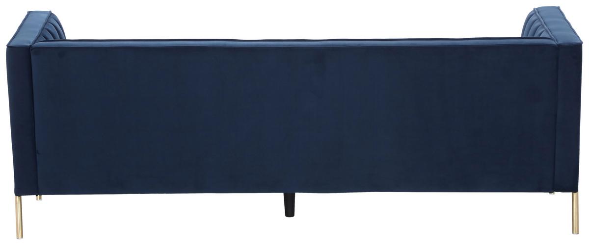 3-sitzer-sofa Sono Blau Samt B: 204 Cm - Blau/Goldfarben, Design, Textil (204/75/85cm) - Livetastic