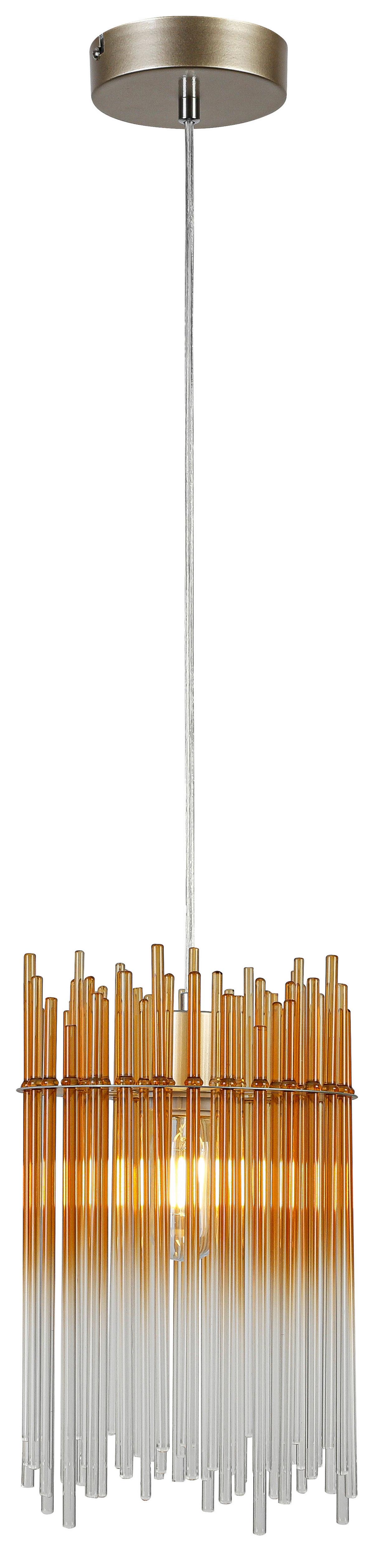 ZÁVĚSNÉ SVÍTIDLO STAB - jantarové barvy/průhledné, Moderní, kov/plast (20/20/150cm)