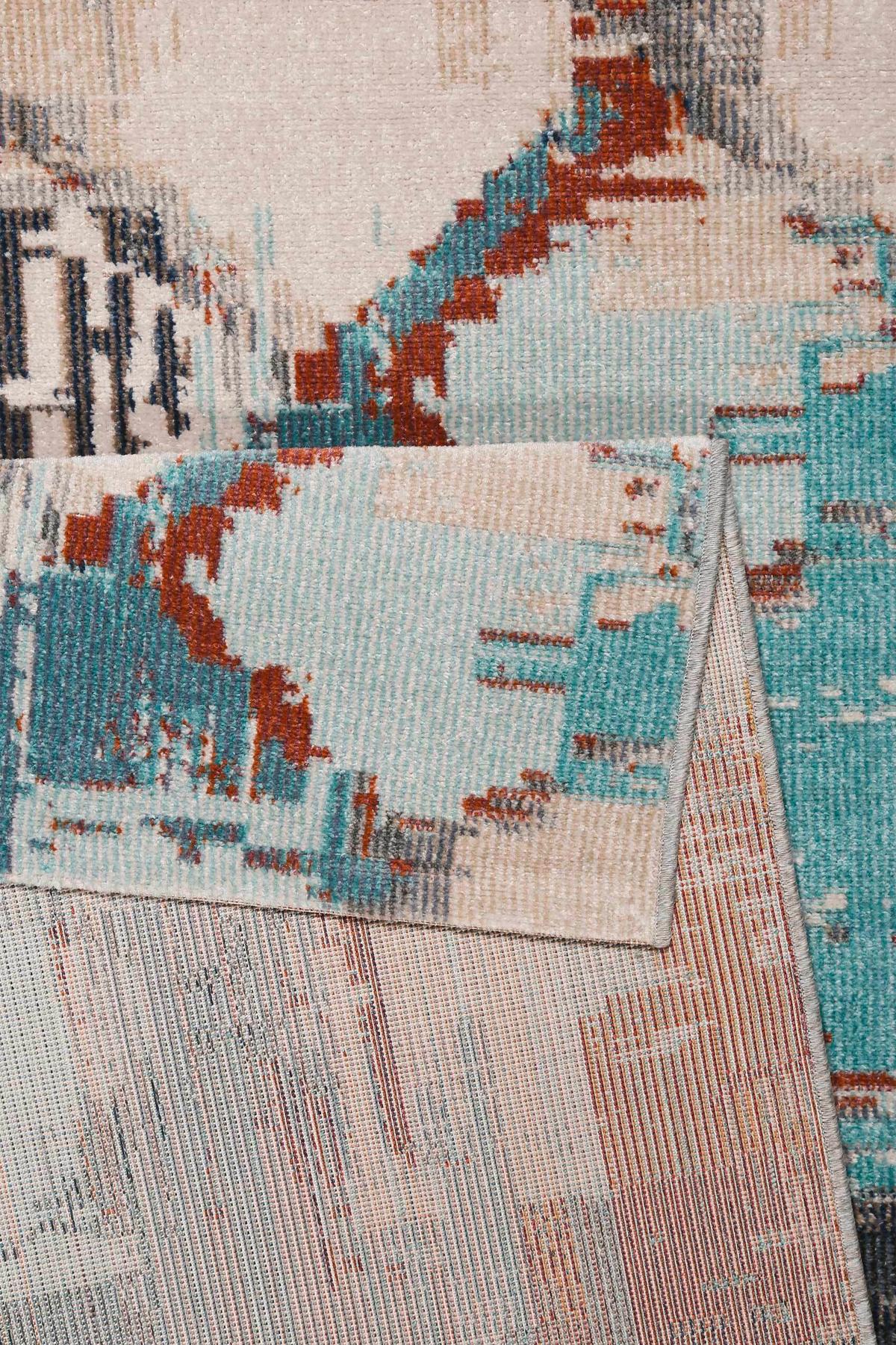 Outdoorteppich Multicolor, BxL: ca. 160x225cm - Türkis/Creme, Design, Textil (160/225cm) - Esprit