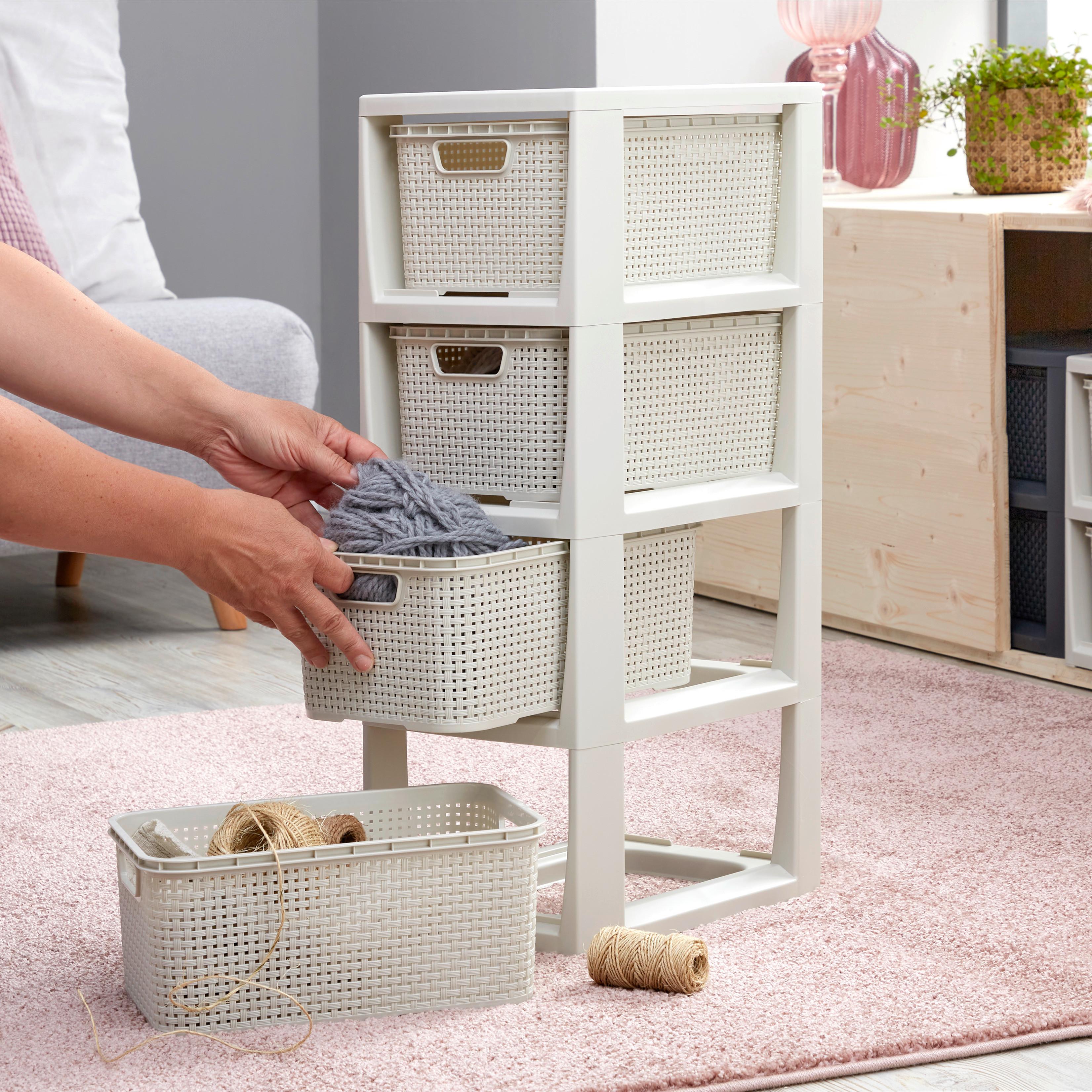 Schubladenbox RATTAN von ONDEGA in Weiß