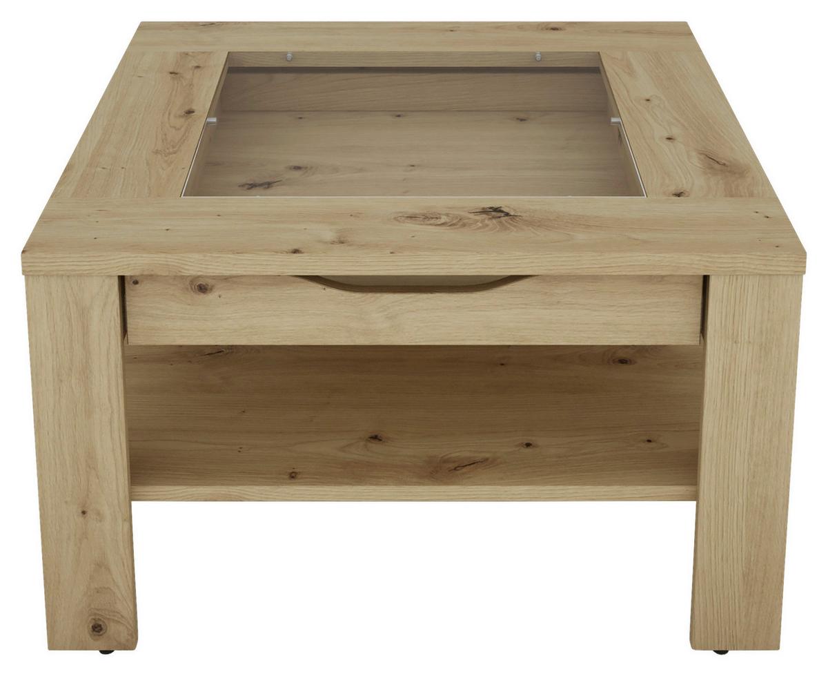 Couchtisch Ralph Eiche Artisan B: 67 Cm - Eiche Artisan, Design, Glas/Holzwerkstoff (67/43/67cm) - MID.YOU