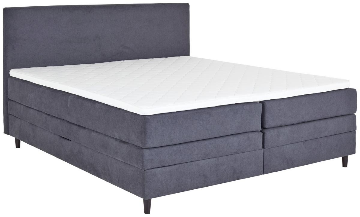Boxspringbett Kleopatra - Anthrazit, KONVENTIONELL, Holz/Holzwerkstoff (180/200cm) - Ondega