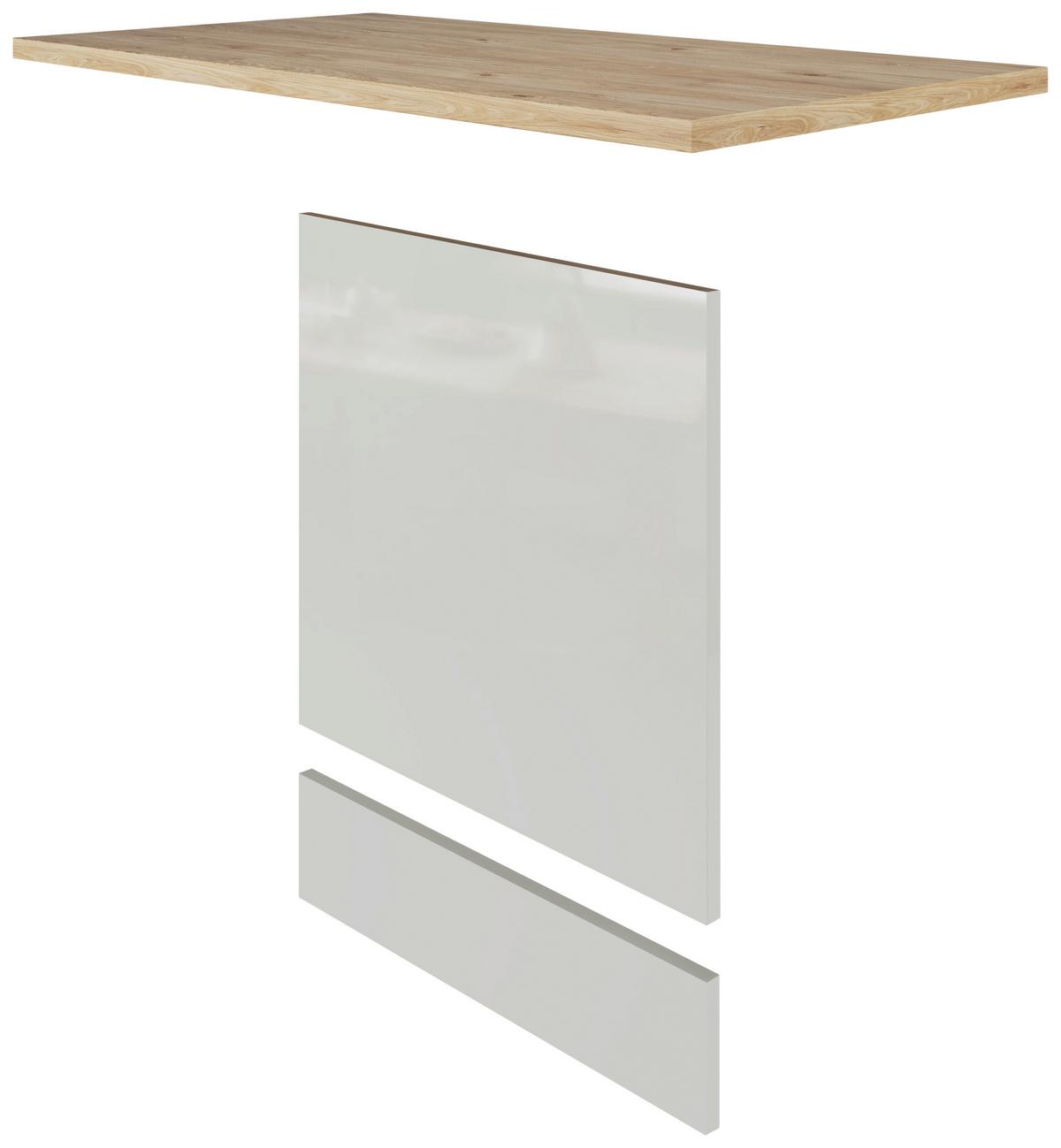 Výkryt na myčku nádobí pro částečne integrovatelnou - šedá, Moderní, kompozitní dřevo (110/60cm) - FlexWell