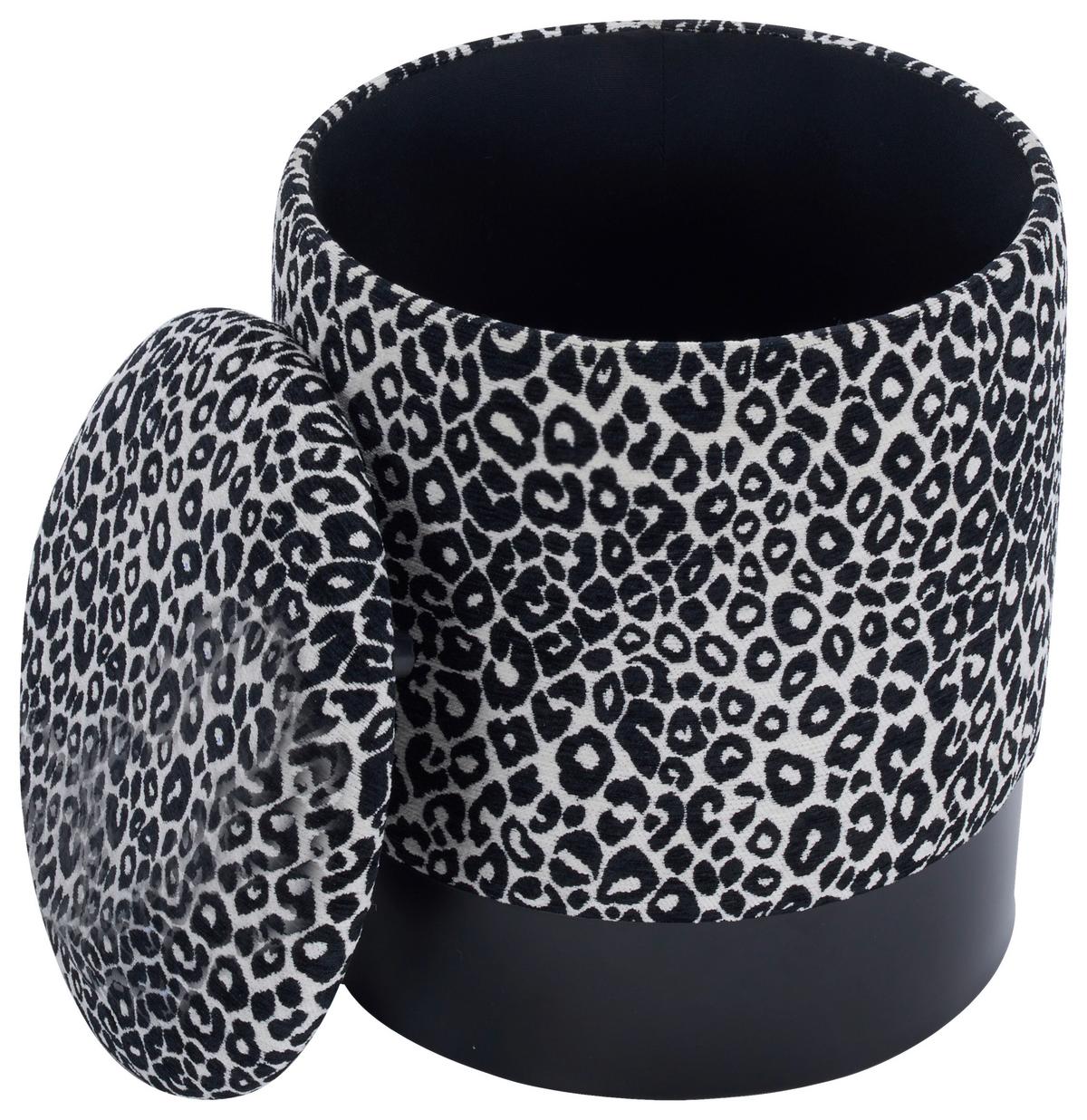 Designový taburet BACA, černo-bílá žin., max. 140 kg - bílá/černá, Lifestyle, kov/dřevo (35/35/42,5cm) - Mömax