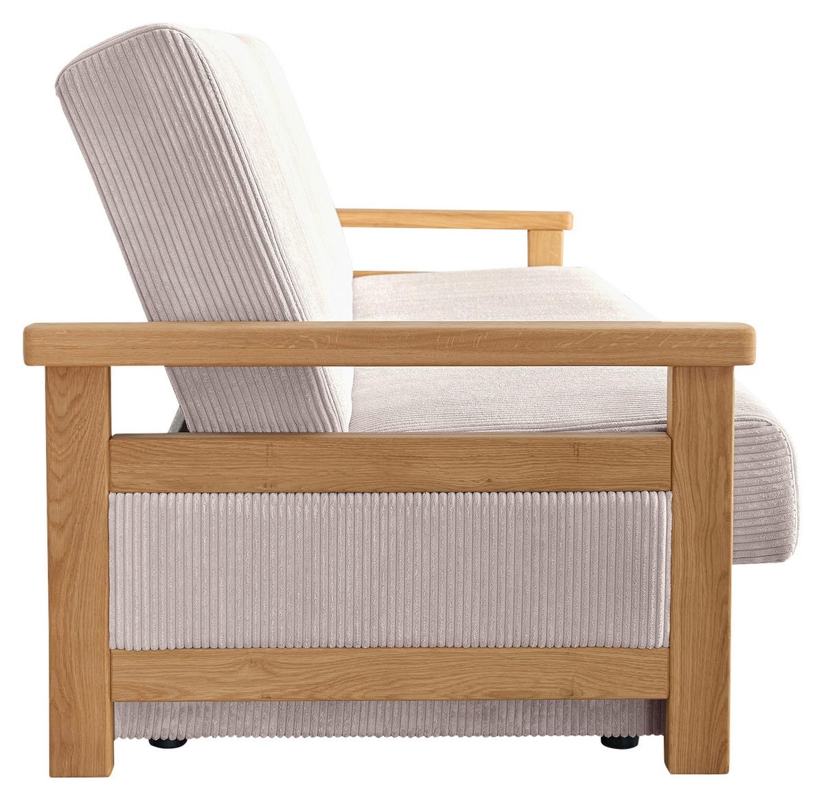 Schlafsofa Malaga Rosa B: 220cm - Naturfarben/Rosa, Design, Holz/Textil (220/90/90cm) - P & B