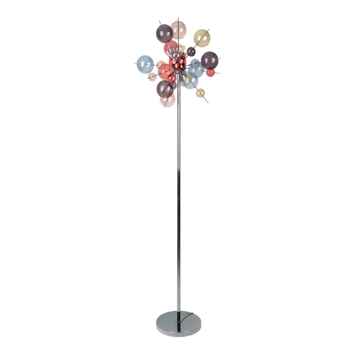 Stehleuchte Farbglas, Chrom - Chromfarben/Multicolor, Design, Glas/Metall (51/169cm) - Näve