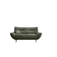 2-Sitzer-Sofa Chenille Dunkelgrün, Rücken Echt - Wildeiche/Dunkelgrün, MODERN, Textil (173/81/90cm) - MID.YOU