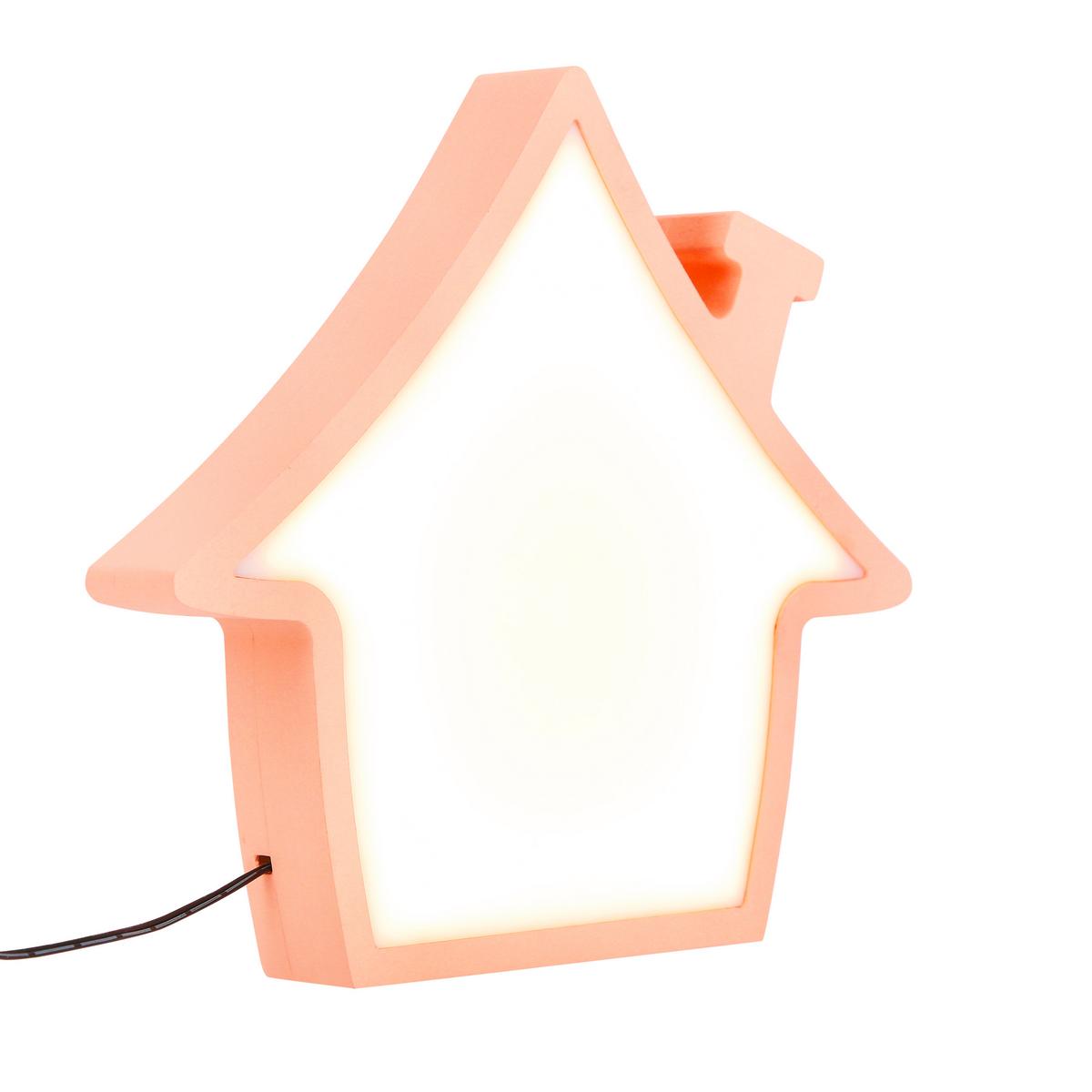 Kindertischleuchte 41-11732 House - Pink, Basics, Holzwerkstoff/Kunststoff (27/3.5/24cm)