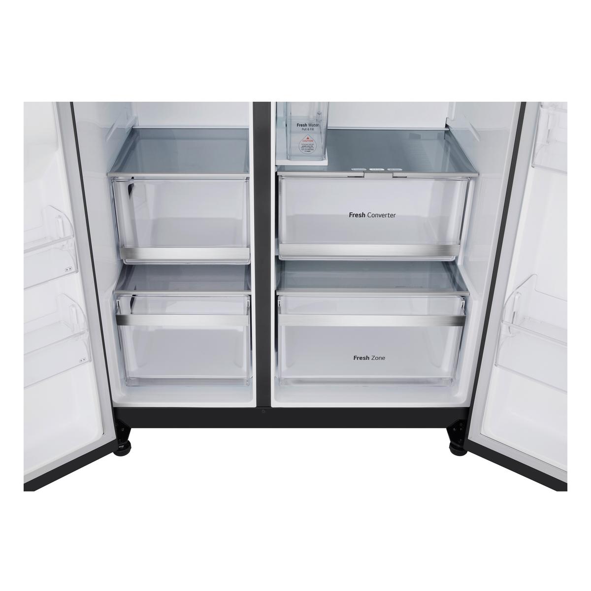 Kühl-Gefrier-Kombination LG Gsxe91evad - Schwarz, Basics, Metall (91,3/179/73,5cm) - LG