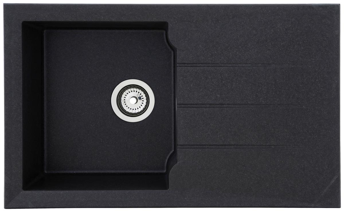 Spüle Respekta Spüle Alineo 81x50 - Schwarz, Trend, Stein (81/21/50cm) - Respekta