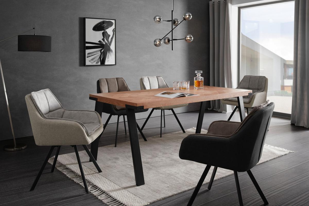 Židle s podroučkami BILLY tmavěšedá - šedá/černá, Moderní, kov/textil (62/85/62cm) - P & B