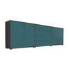 Sideboard Mailand 5 B: 237 cm Petrol - Anthrazit/Petrol, MODERN, Holzwerkstoff (237/73/33cm) - MID.YOU