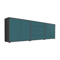 Sideboard Mailand 5 B: 237 Cm Petrol - Anthrazit/Petrol, MODERN, Holzwerkstoff (237/73/33cm) - MID.YOU