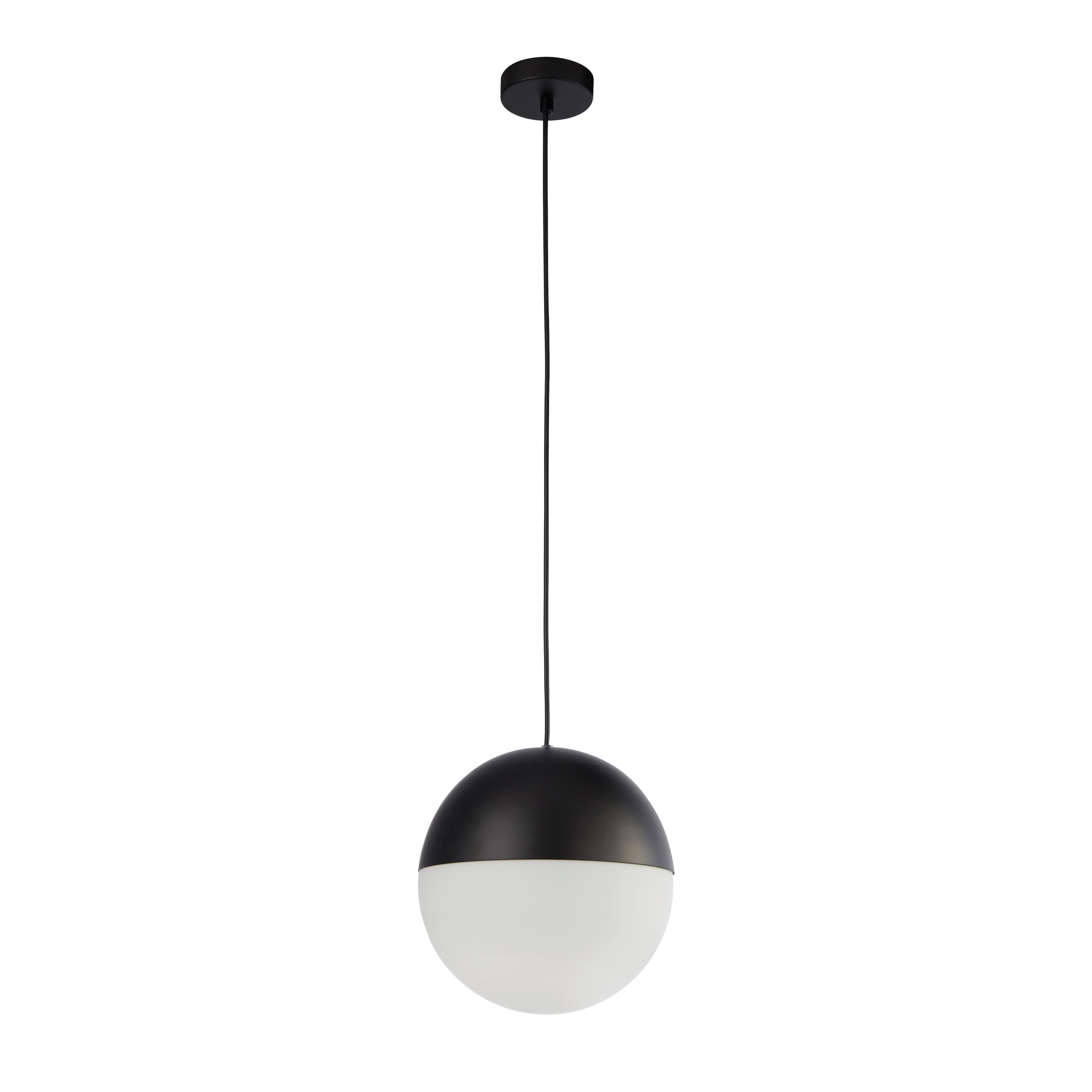 Hängeleuchte Endor H: 150 cm 1-Flammig, höhenverstellbar - Schwarz, Design, Glas/Metall (25/150cm)