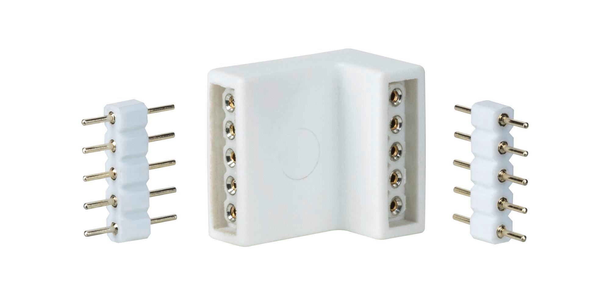 LED-Streifen Connector Eckverbindung Weiß - Weiß, Basics, Kunststoff (1,7/1,2cm) - Paulmann