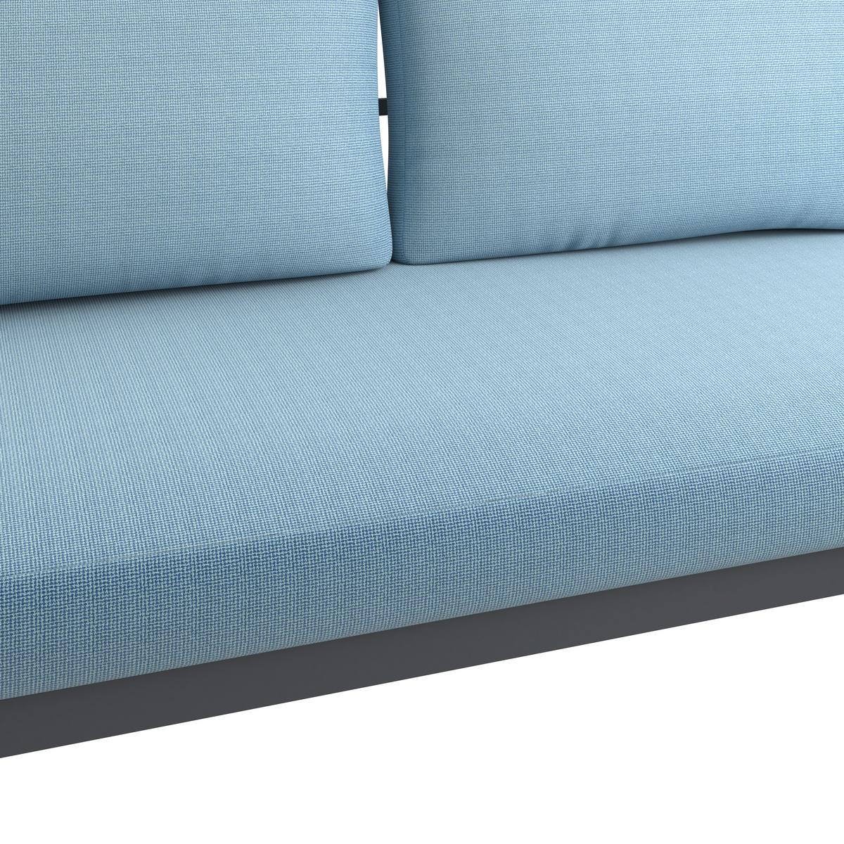 Loungegarnitur Mauri - Anthrazit/Weiß, MODERN, Holz/Textil (219/142cm) - Beldano