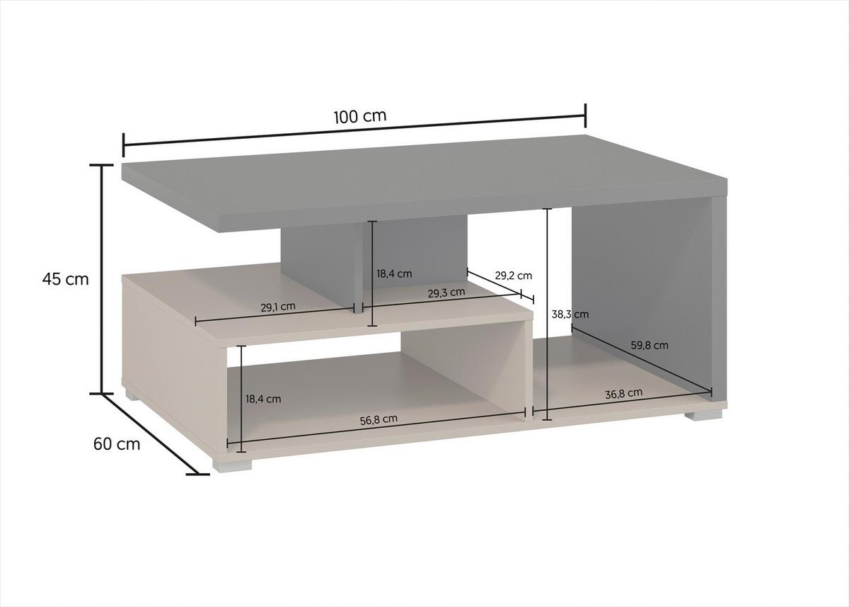 Dohányzóasztal Serio - homokszínű/antracit, Basics