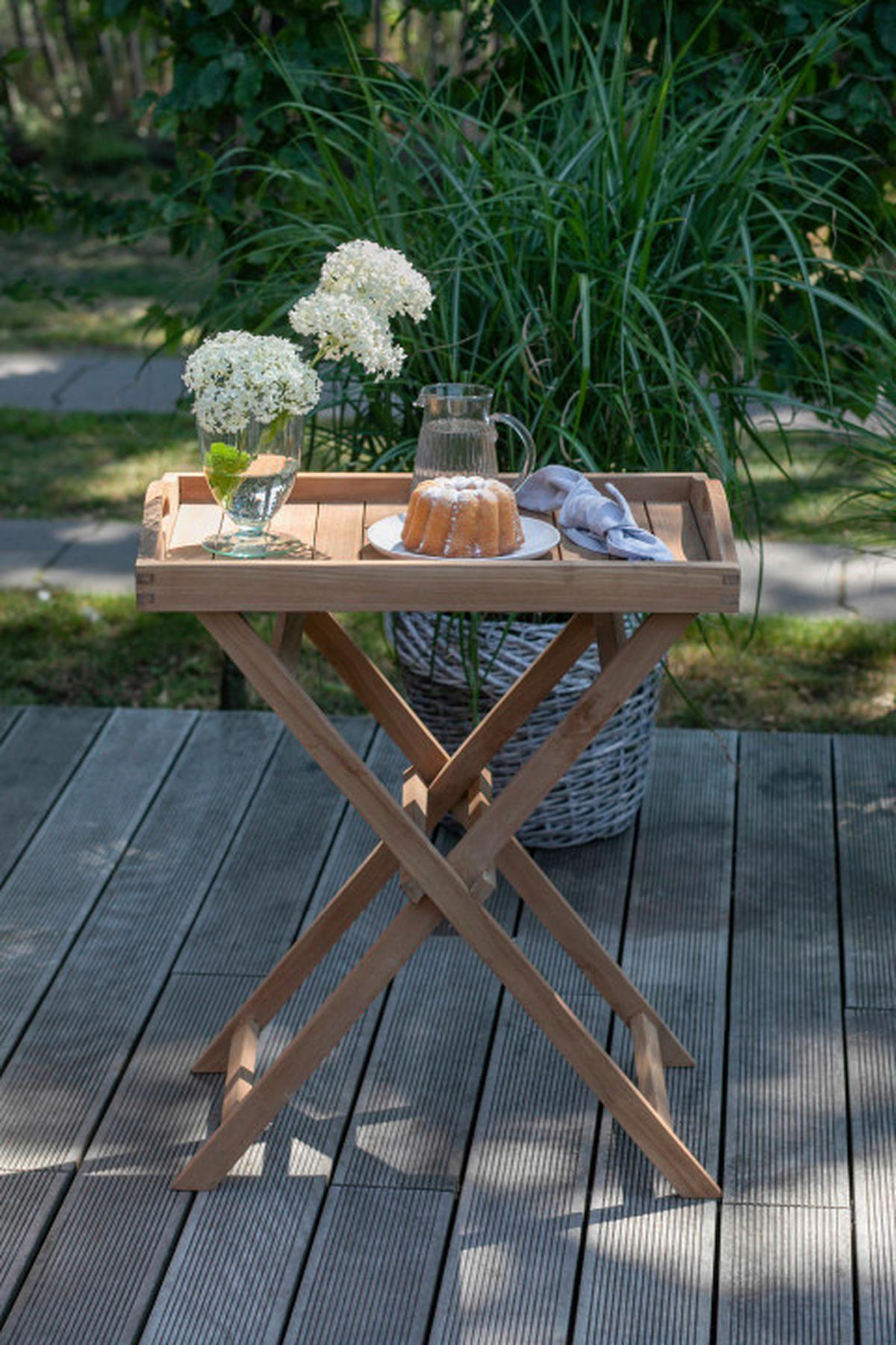 Gartentisch Klappbar Woodie Echtholz B: 40 cm - Teakfarben, Basics, Holz (40/75/60cm) - Gardenson