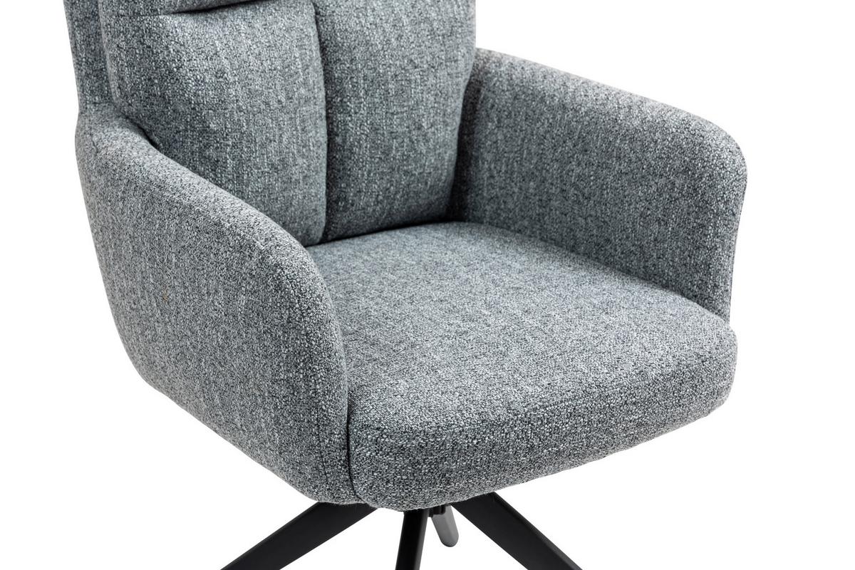 Armlehnstuhl Ella Ella - Schwarz/Grau, KONVENTIONELL, Textil/Metall (60/95/67cm) - MID.YOU