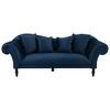 3-Sitzer-Sofa Cupido Dunkelblau Samt - Schwarz/Dunkelblau, Design, Textil (242/91/104cm) - MID.YOU