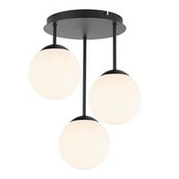 Deckenleuchte Whit - Schwarz/Weiß, MODERN, Glas/Metall (34,5/41,5cm)