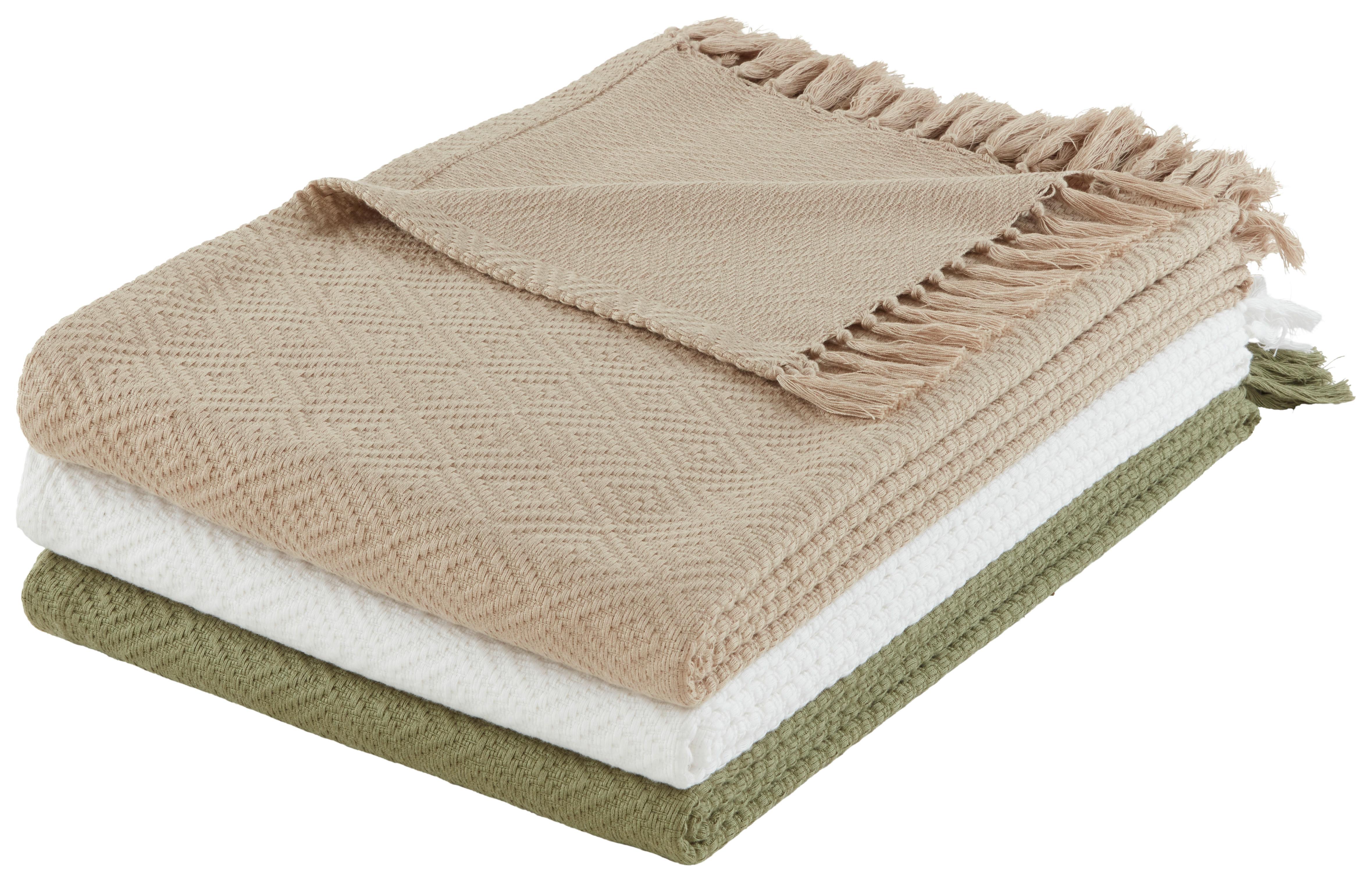 Přehoz Na Postel Frieda, 130/180cm, Šedá - béžová, Lifestyle, textil (130/180cm) - Modern Living