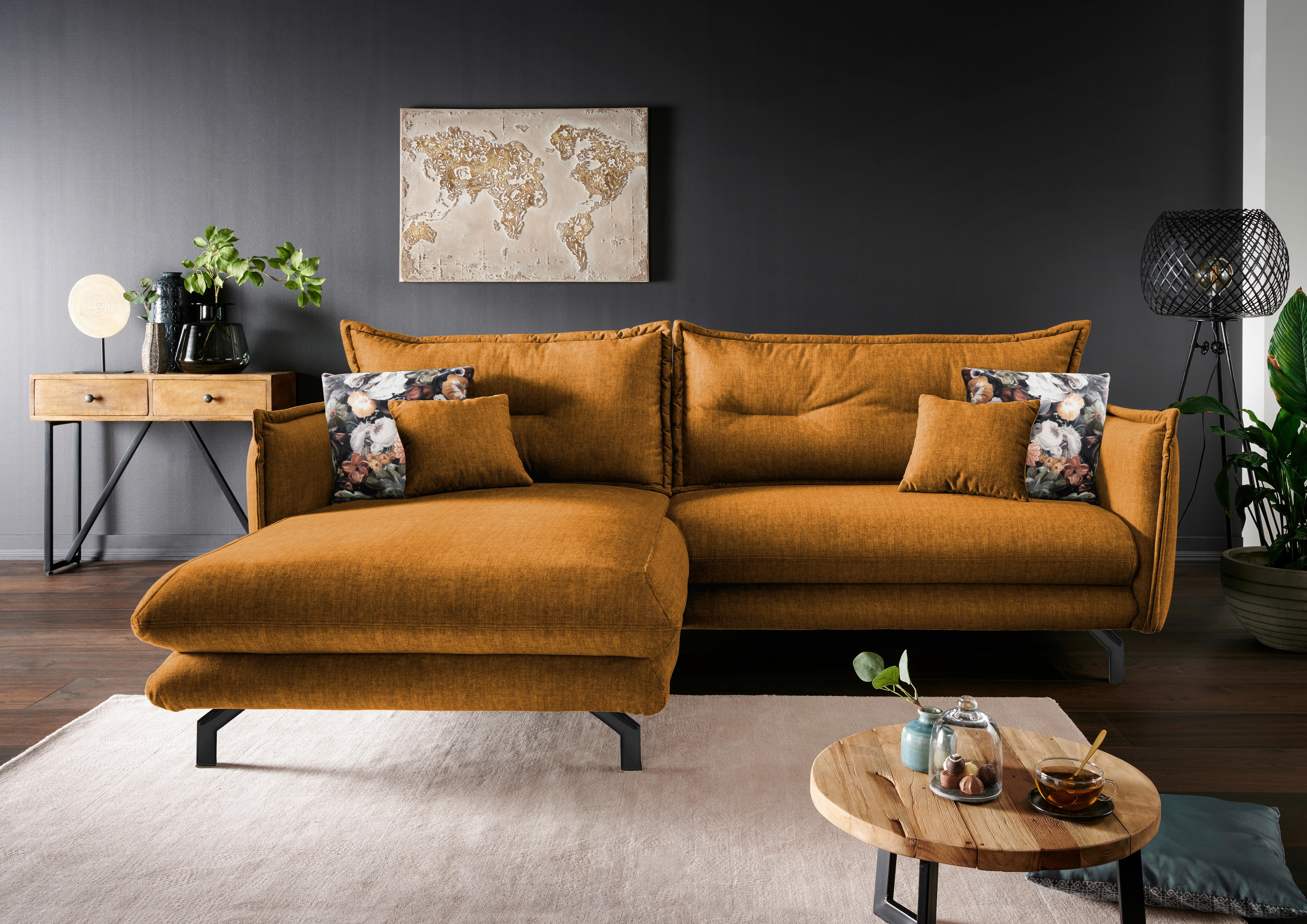 Ecksofa Lava Gelb S: 180/255 cm - Gelb/Multicolor, MODERN, Textil (180/255cm) - Livetastic