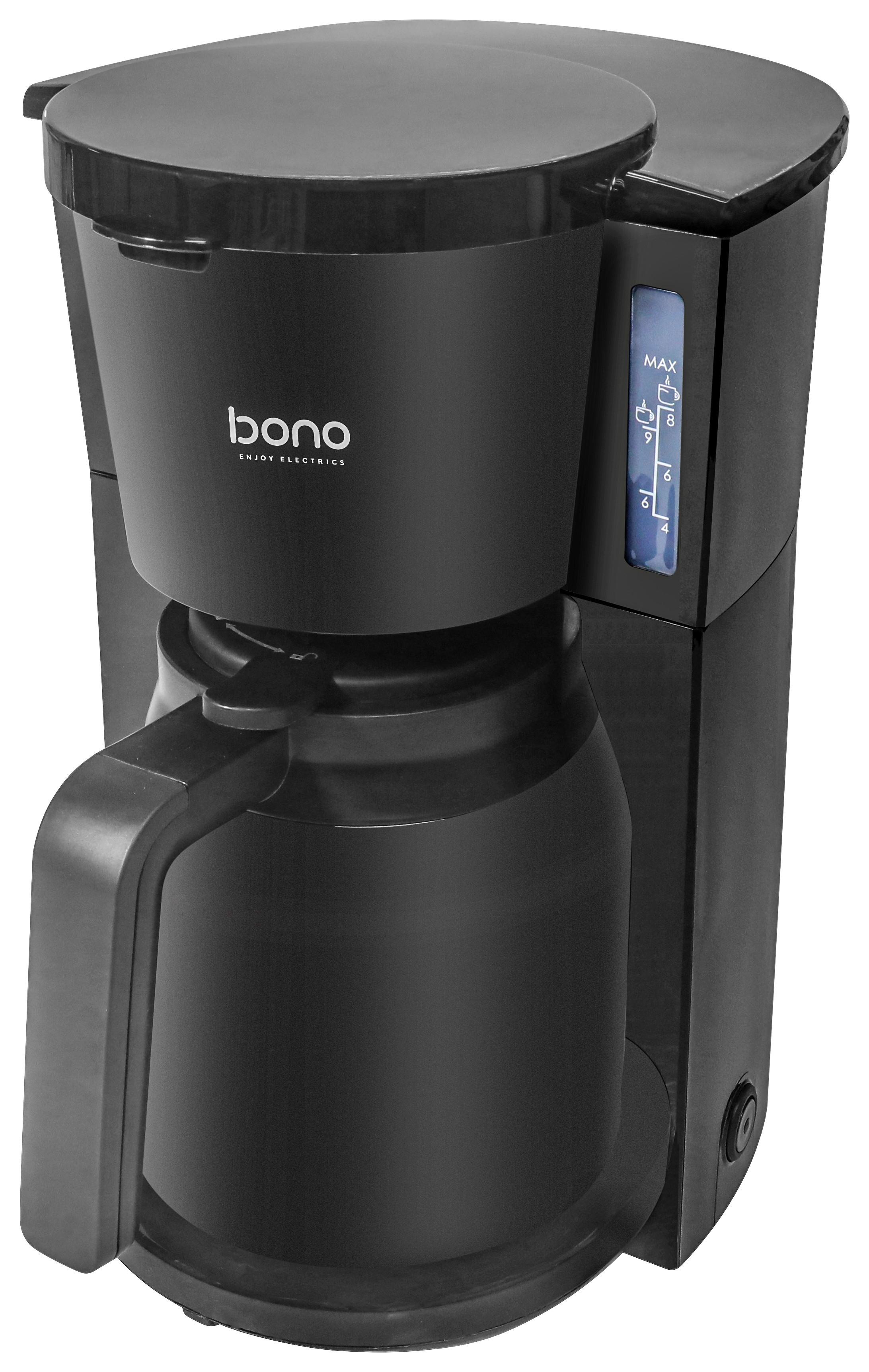 Kaffeemaschine Virgil Glaskanne Bis 8 Tassen - Schwarz, KONVENTIONELL, Glas/Kunststoff (25,5/21,3/33,8cm) - Bono