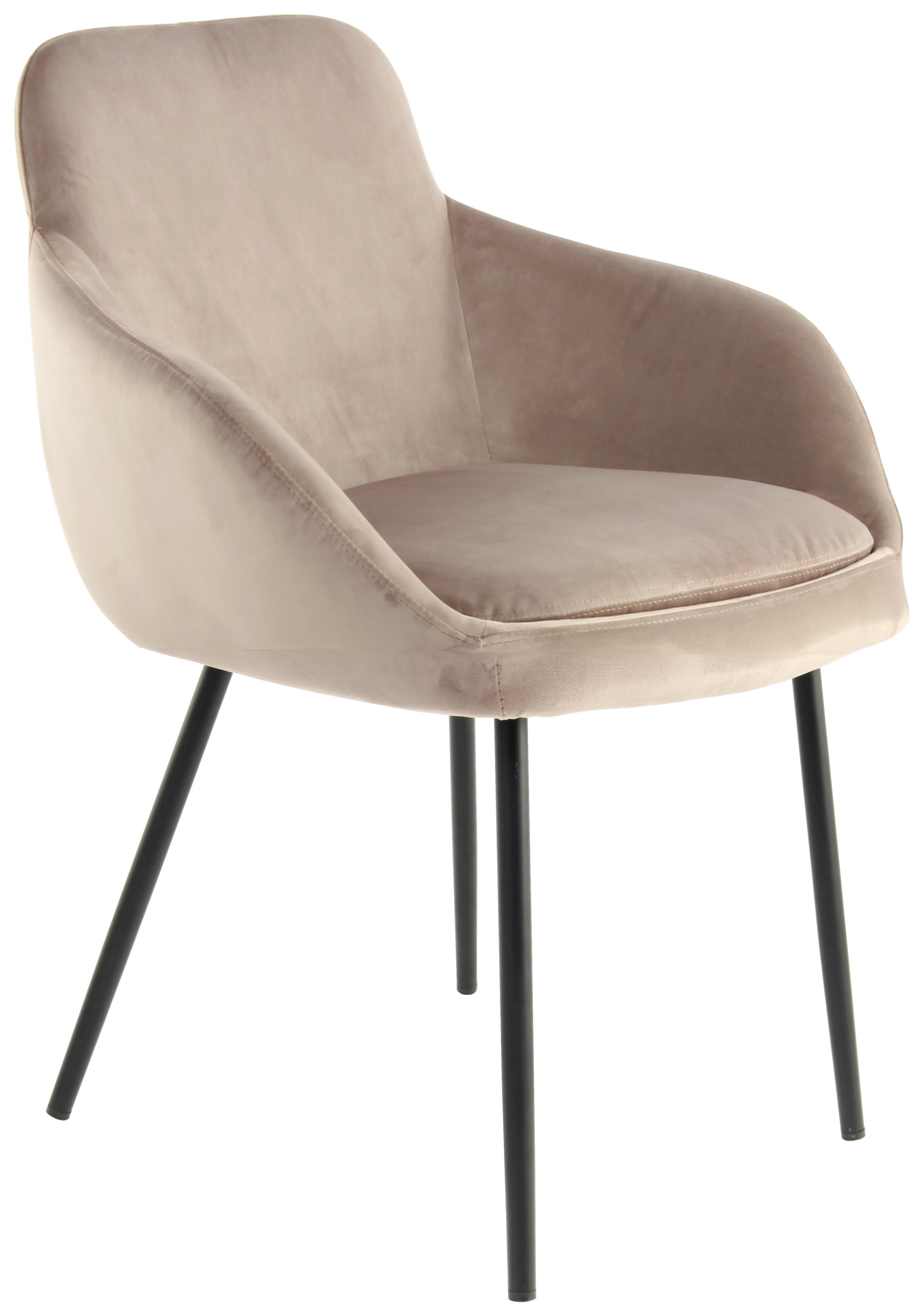 Armlehnstuhl-set Cobain Taupe, B: 60,5 Cm - Taupe/Schwarz, MODERN, Textil/Metall (60,5/80/60cm) - Kayoom