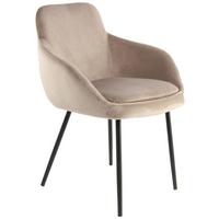 Armlehnstuhl-Set Cobain Taupe, B: 60,5 cm - Taupe/Schwarz, MODERN, Textil/Metall (60,5/80/60cm) - Kayoom