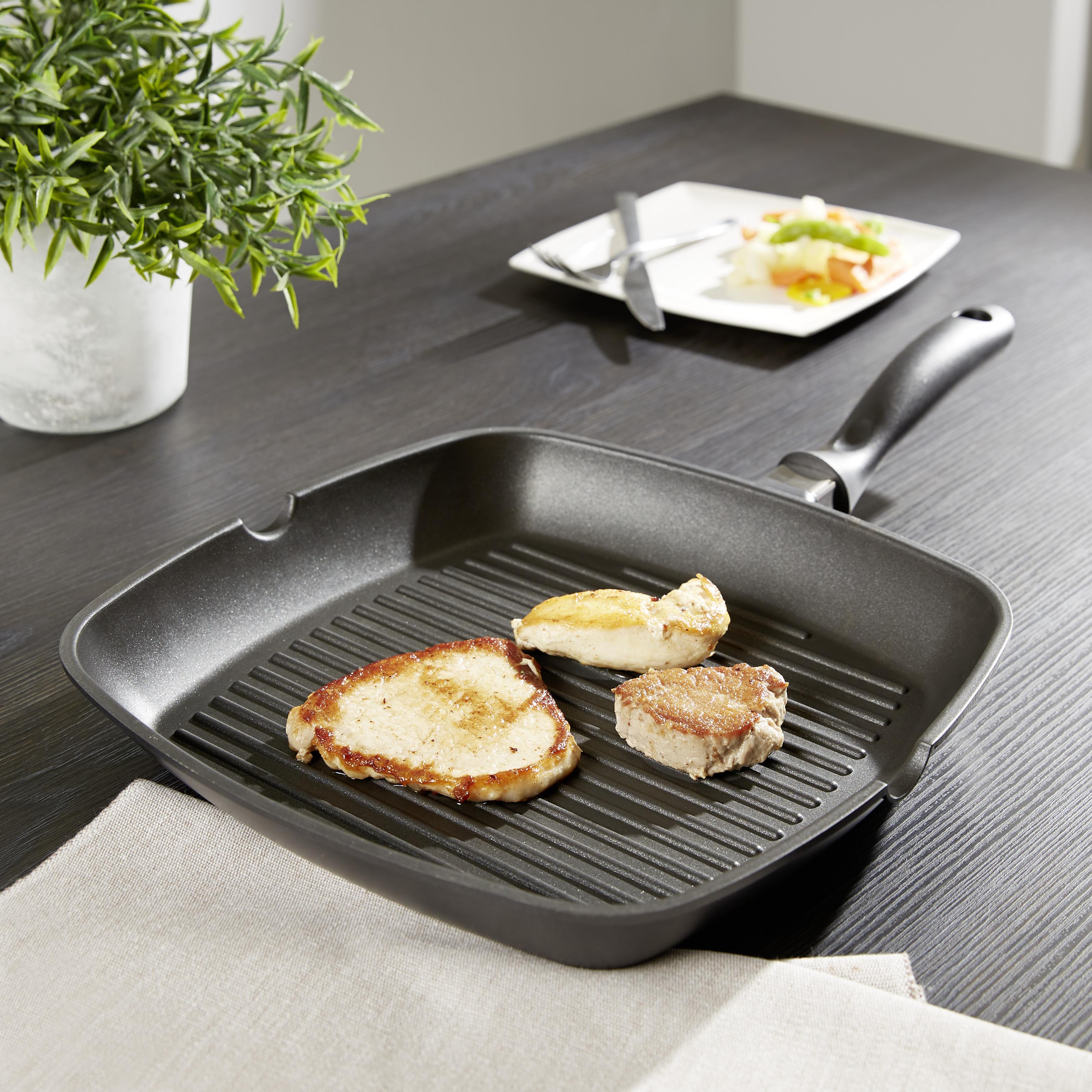 Luca Bessoni Grillpfanne Eberfried D/h: 28/28 - Schwarz, KONVENTIONELL, Kunststoff/Metall (28/28cm) - Luca Bessoni