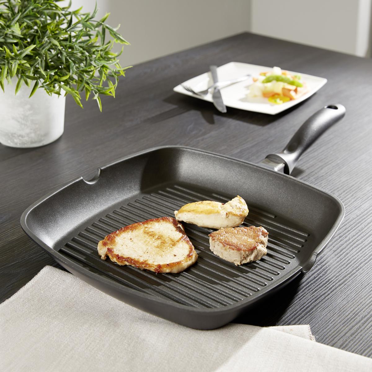 Luca Bessoni Grillpfanne Eberfried D/h: 28/28 - Schwarz, KONVENTIONELL, Kunststoff/Metall (28/28cm) - Luca Bessoni