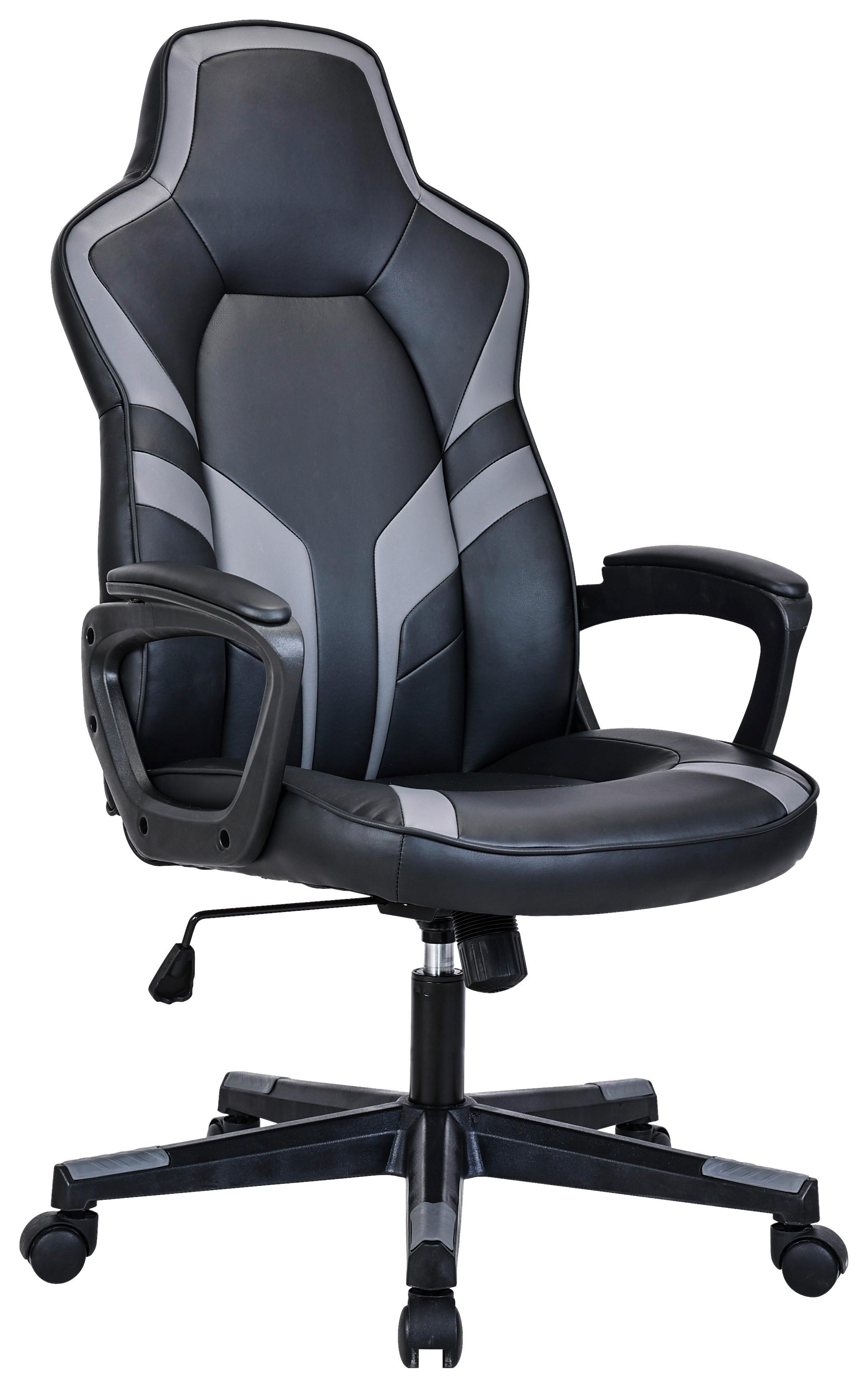 Otočná stolička ZORA - čierna/sivá, Modern, kov/textil (60/113-123/73cm) - Mömax