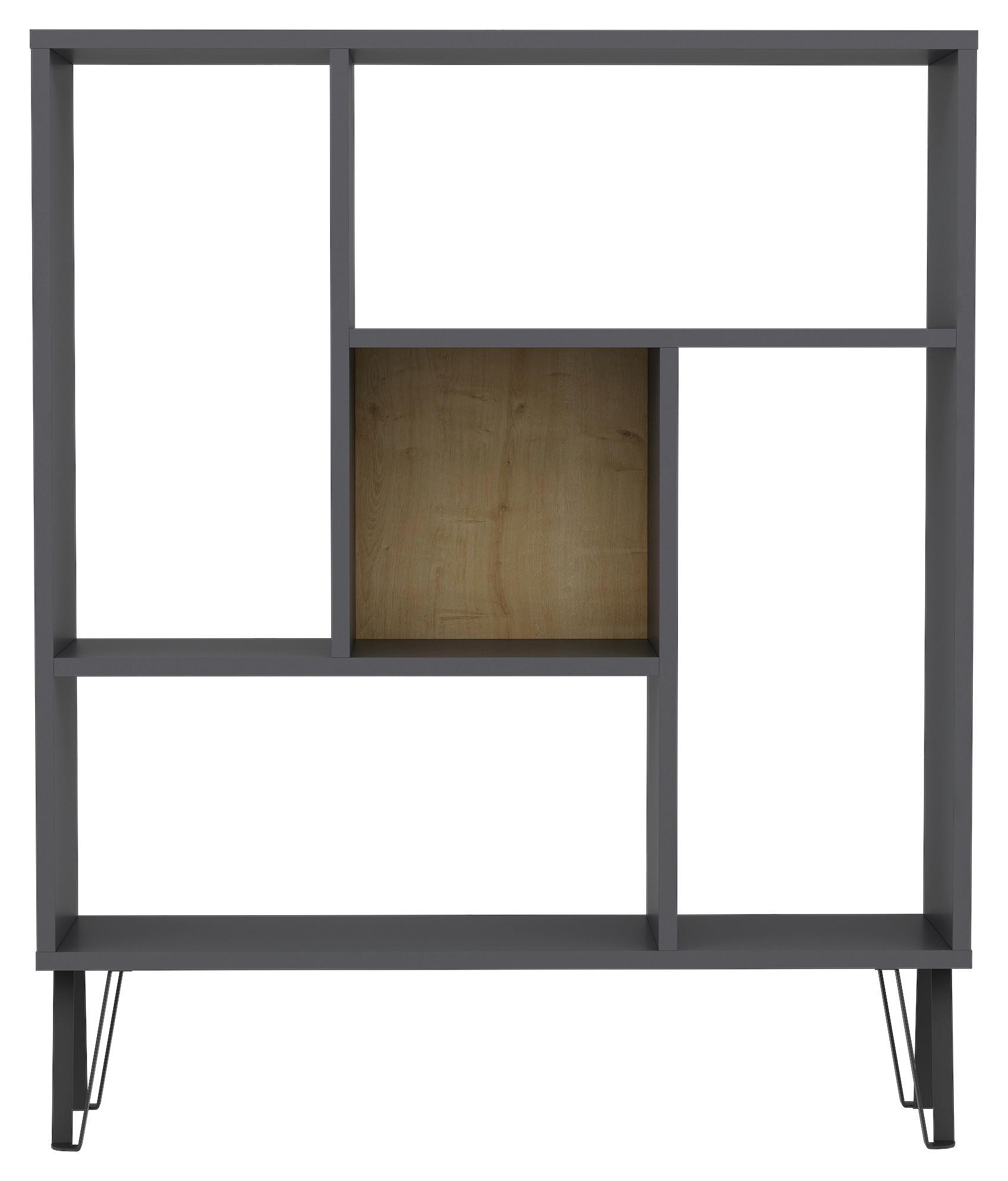 REGÁL ARVEN - farba duba/antracitová, Design, kompozitné drevo (90/107,8/25cm) - Livetastic