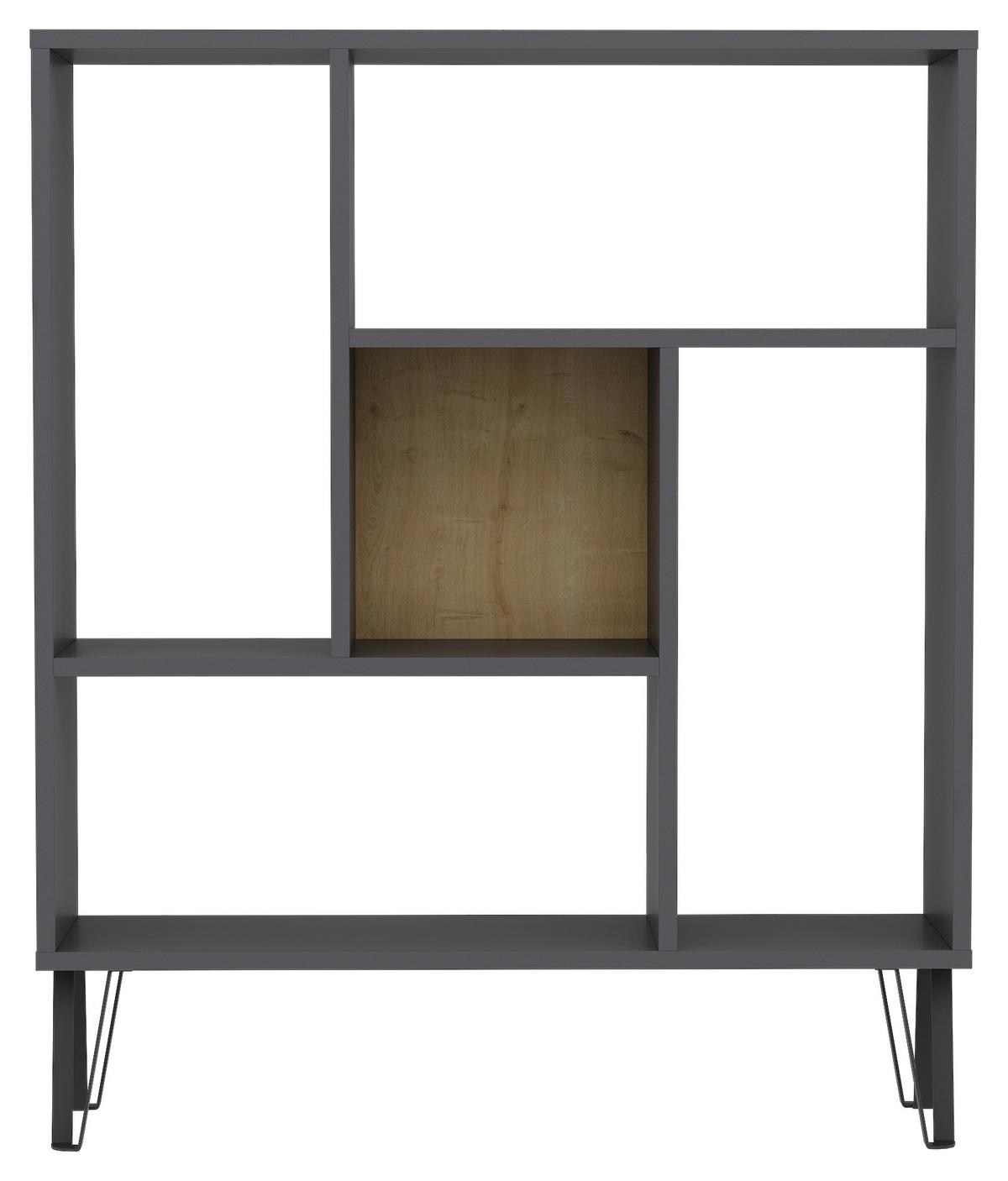 REGÁL ARVEN - farba duba/antracitová, Design, kompozitné drevo (90/107,8/25cm) - Livetastic