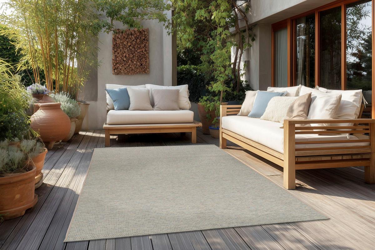 Flachwebteppich BxL: ca. 200x290 cm - Blau, Basics, Textil (200/290cm) - Kayoom