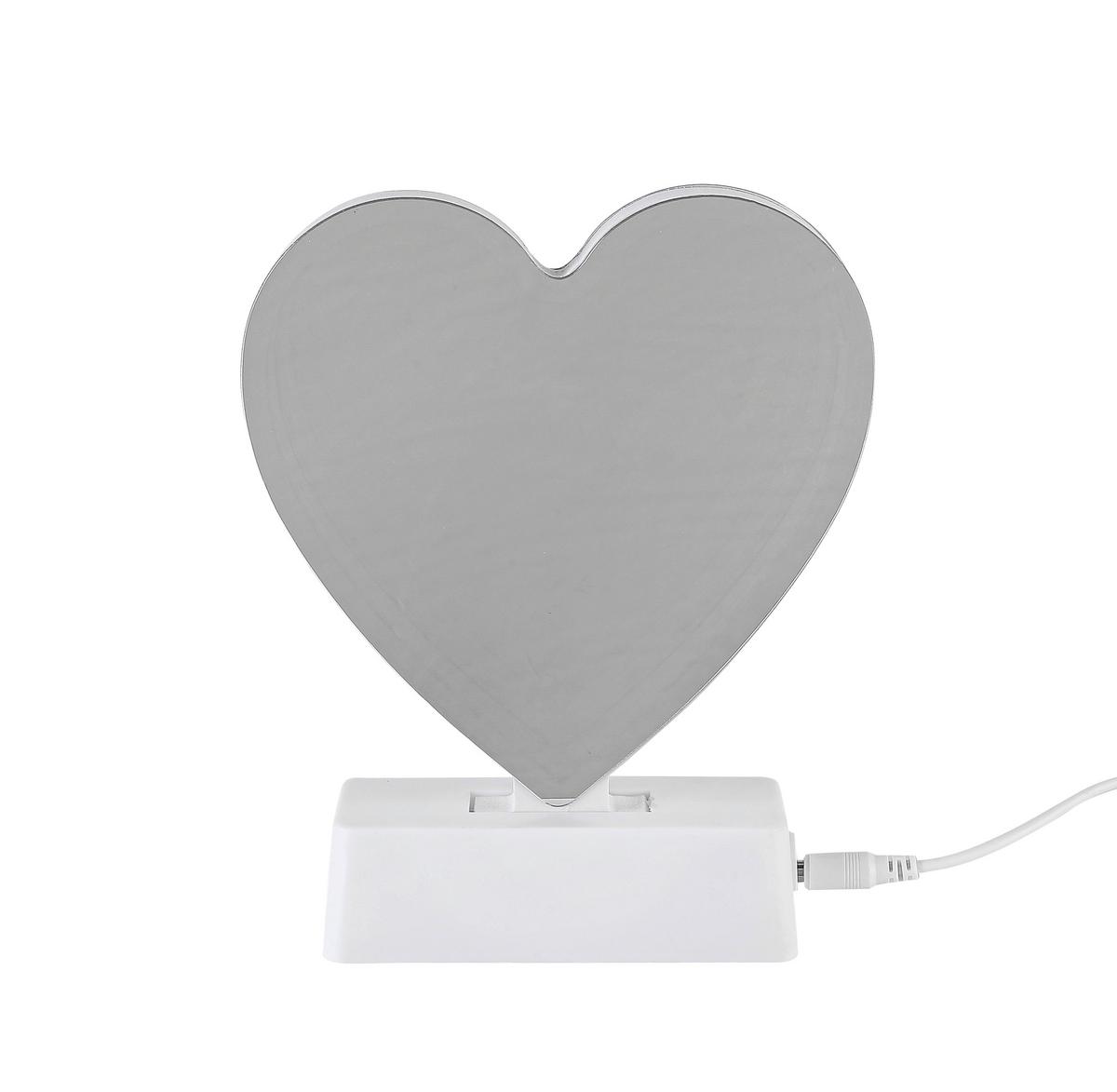 LED-Dekoleuchte Heart - Transparent/Weiß, Basics, Kunststoff (14,5/4,6/17,9cm) - Luca Bessoni